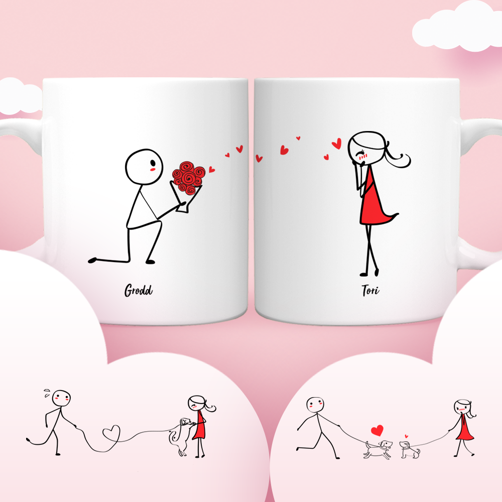 Mug Personnalisé - Amour De Ma Vie, Mug Couple, Cadeau Couple Personnalisé  - TESCADEAUX